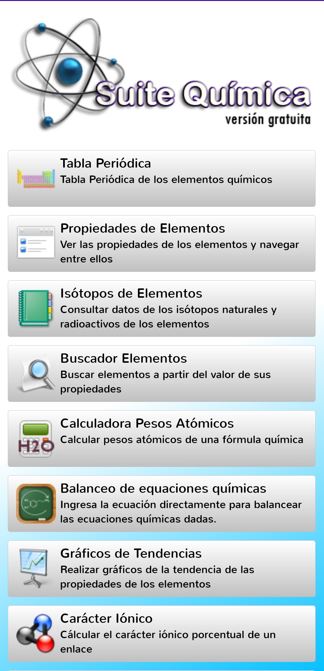 Menu de herramientas
